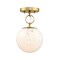 Designers Fountain Wine Flower 7in. 1-Light Brushed Gold Glam Semi Flush Mount with White Art Glass Shade for Bedrooms D329M-SF-BG - alternate 3